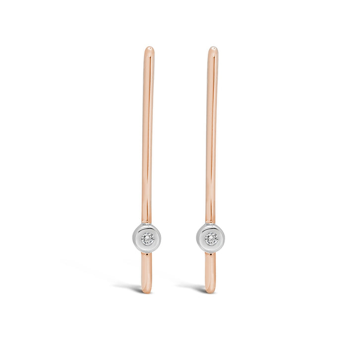 10KT Rose Gold 0.037ctw Diamond Icicles Essentials Bar Earrings
