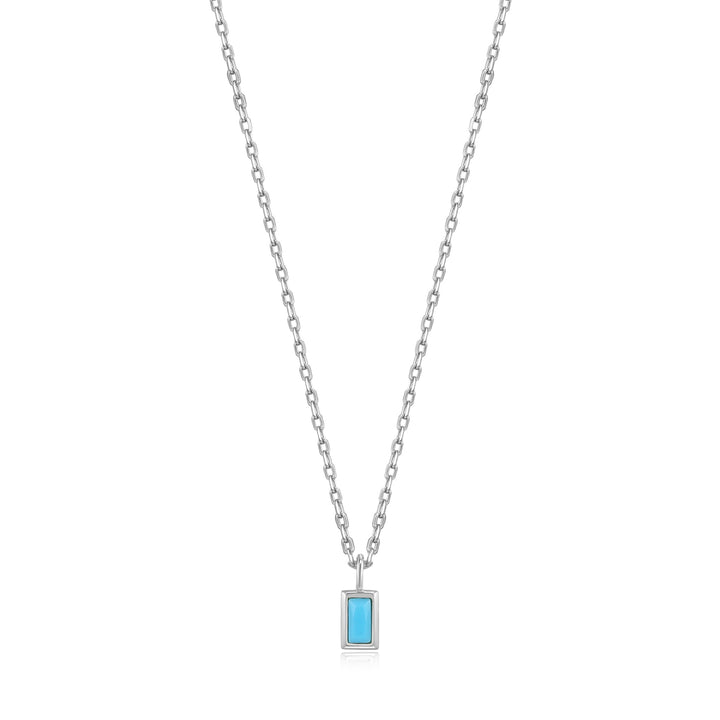Into the Blue Silver Turquoise Drop Pendant Necklace