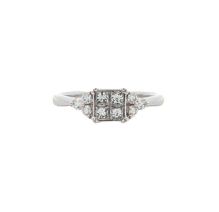 14KT White Gold 0.54ctw Diamond Estate Engagement Ring