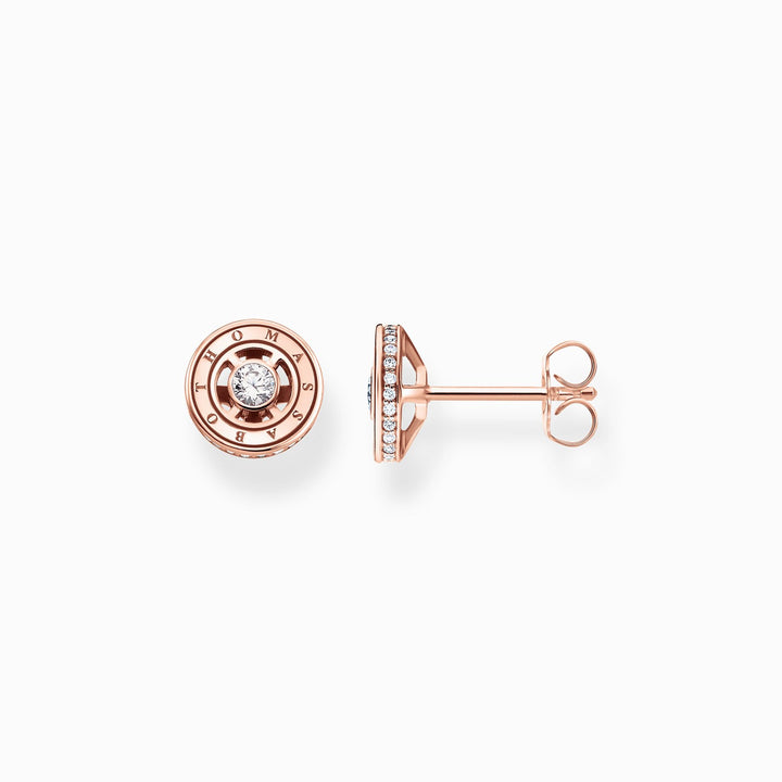 Thomas Sabo Sterling Silver Rose Gold Plated CZ Stud Earrings