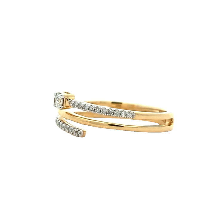 14KT Yellow Gold 0.15ctw Diamond Ring