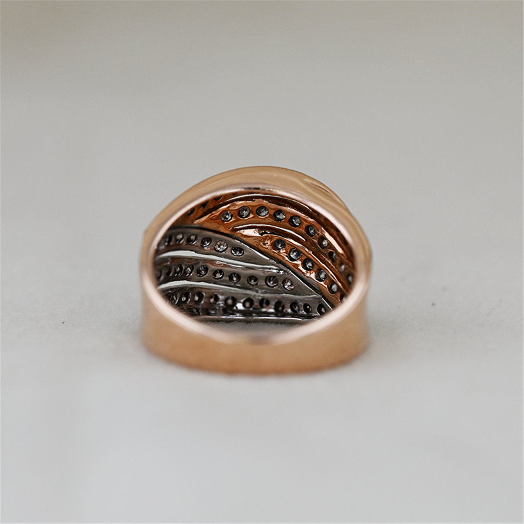 14KT Two-Tone Cognac and White Diamond Ring