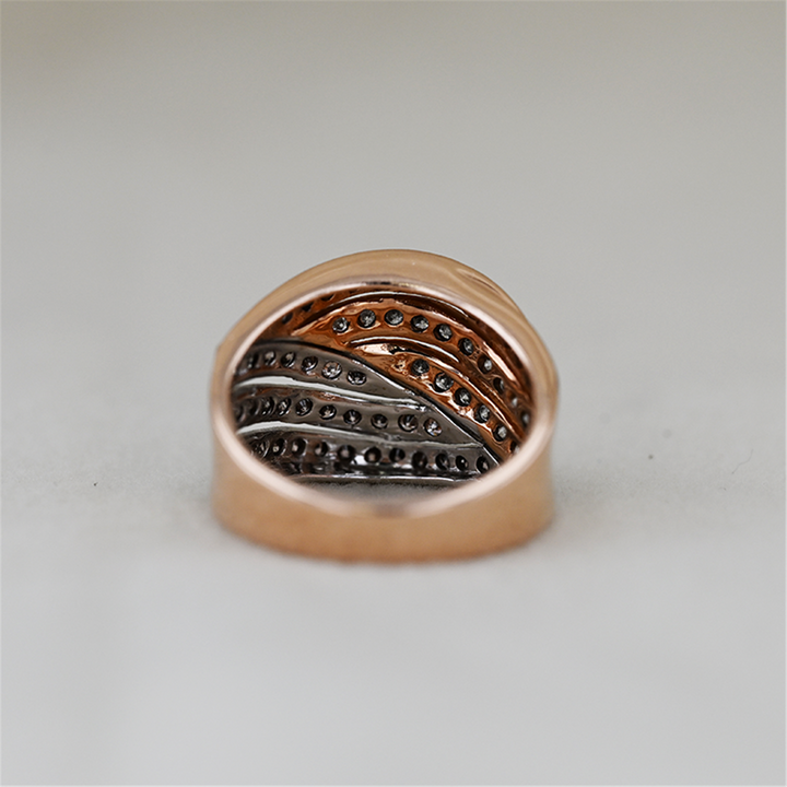 14KT Two-Tone Cognac and White Diamond Ring