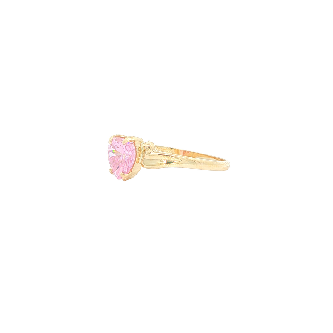 10K Yellow Gold Heart Shaped October Birthstone Ring