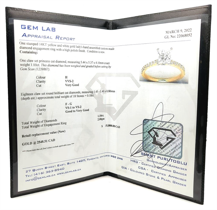 14KT Yellow and White Gold 1.18ctw Diamond Engagement Ring