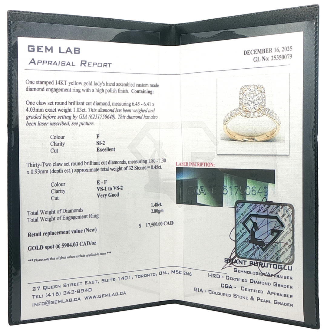 14K Yellow Gold 1.48ctw Diamond Estate Engagement Ring