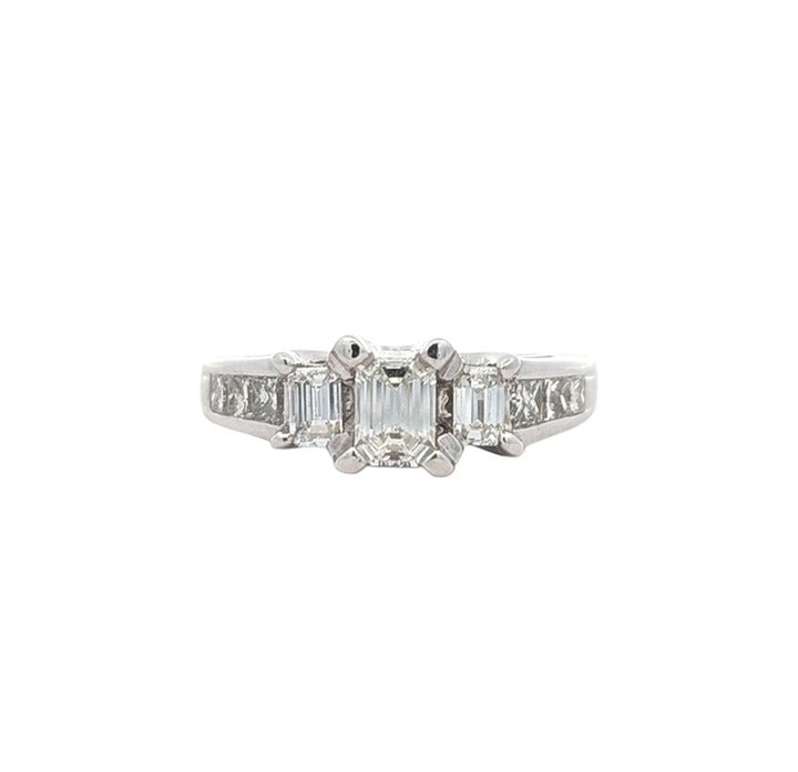 14KT White Gold 1.07ctw Diamond Estate Engagement Ring