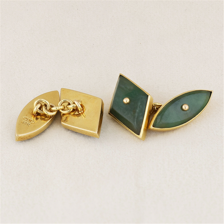 18K Yellow Gold Jade Estate Cufflinks