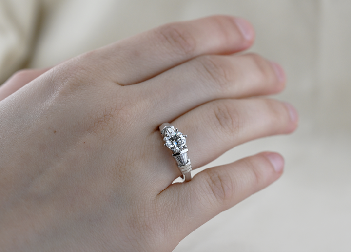 Platinum 1.42ctw Diamond Engagement Ring