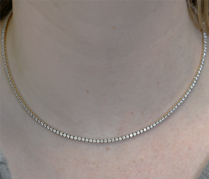 14K Yellow Gold Lab-Grown Tennis 18" Necklace