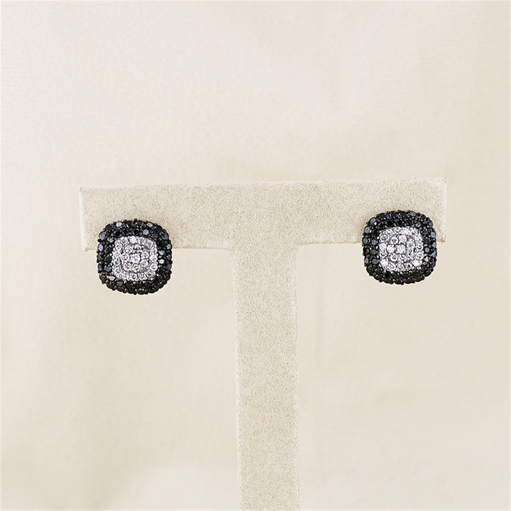 14K White Gold 2.50ctw Black & White Diamond EFFY Earrings