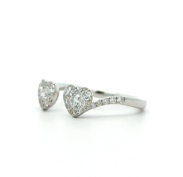 18K White Gold Diamond Heart Ring