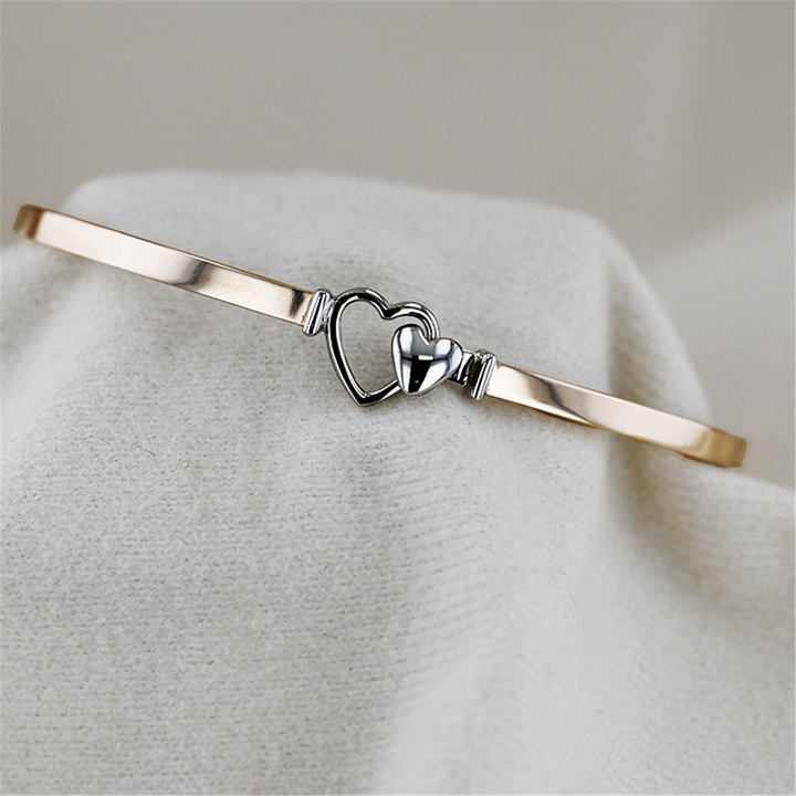 10K Two-Toned Estate Heart Bangle