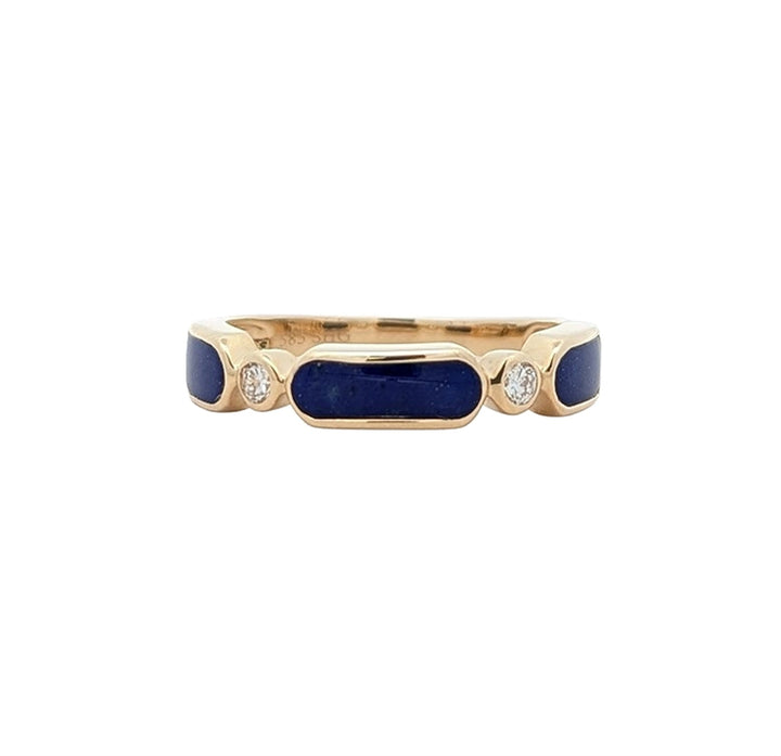 14K Lapis Lazuli 0.10ctw Diamond Ring