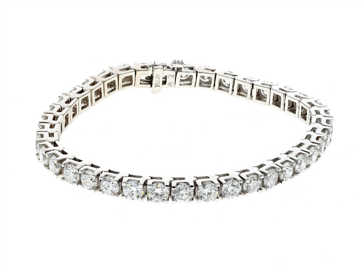 14KT White Gold 11.73ctw Diamond 7" Estate Tennis Bracelet
