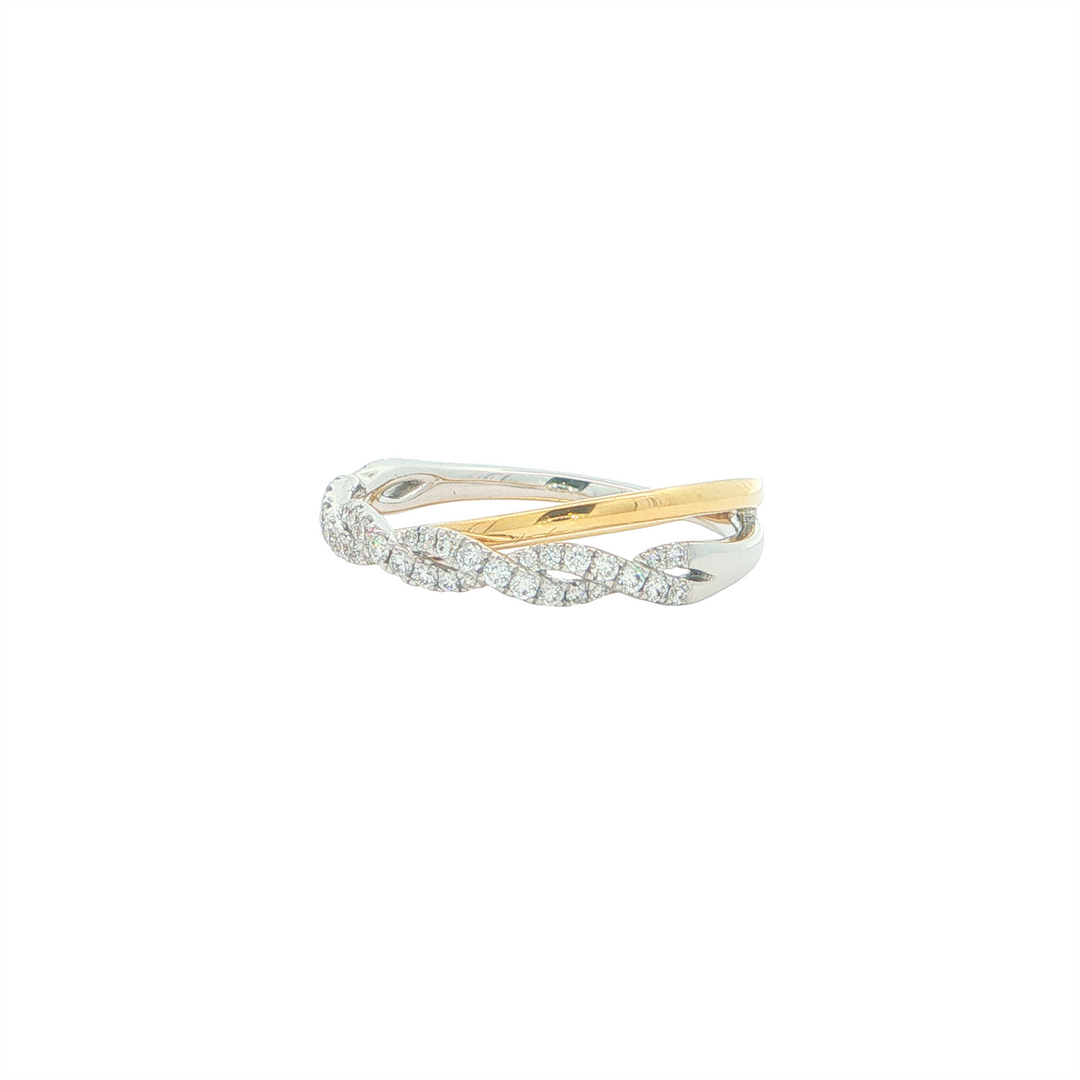 18KT Two-Tone Gold 0.27ctw Diamond Band