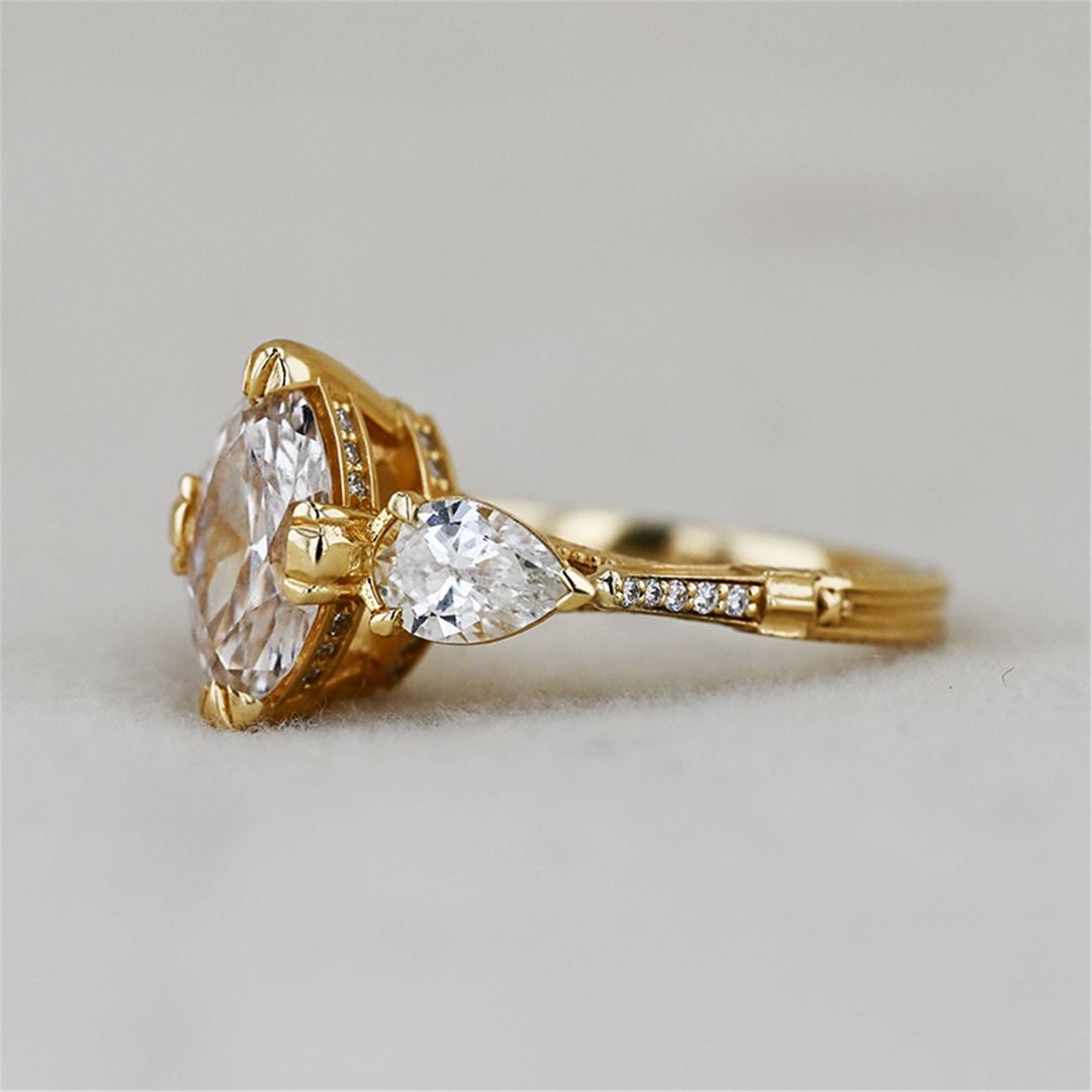 18KT Yellow Gold 2.44ctw Lab Grown Diamond Engagement Ring