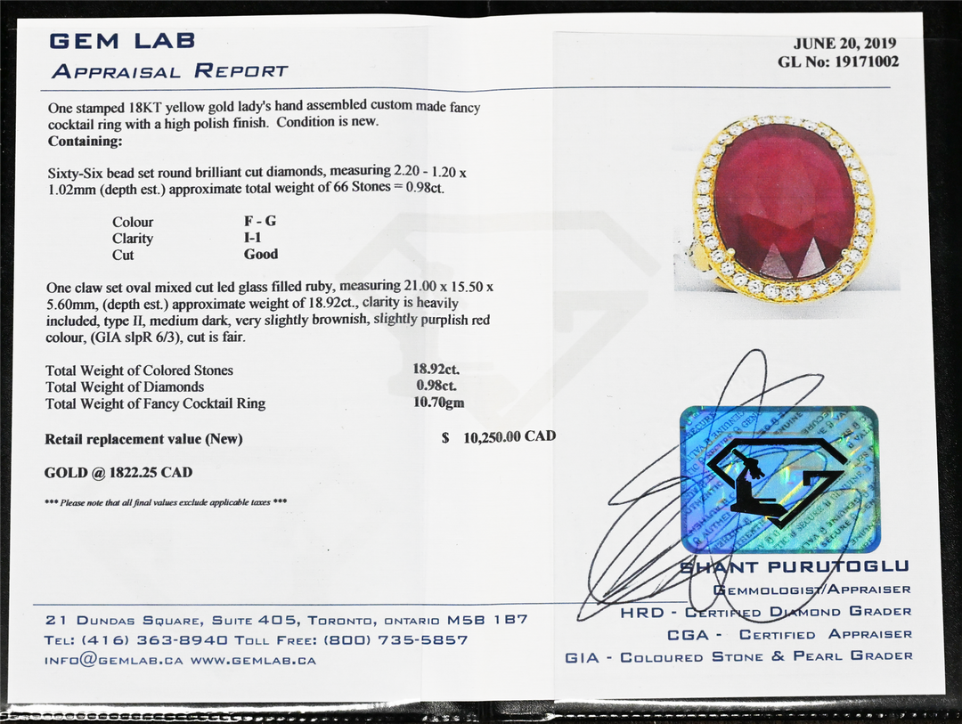 18KT Yellow Gold Ruby Diamond Estate Ring