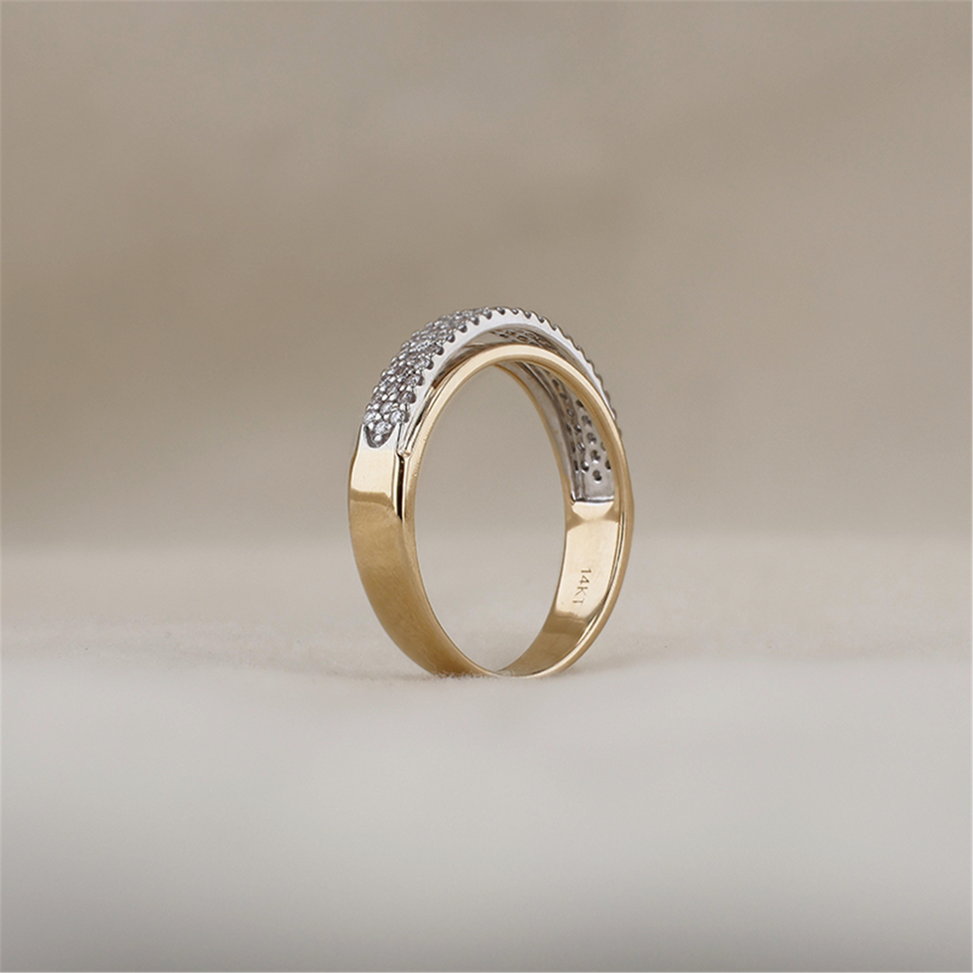 14K Yellow Gold 0.45ctw Diamond Estate Cluster Ring