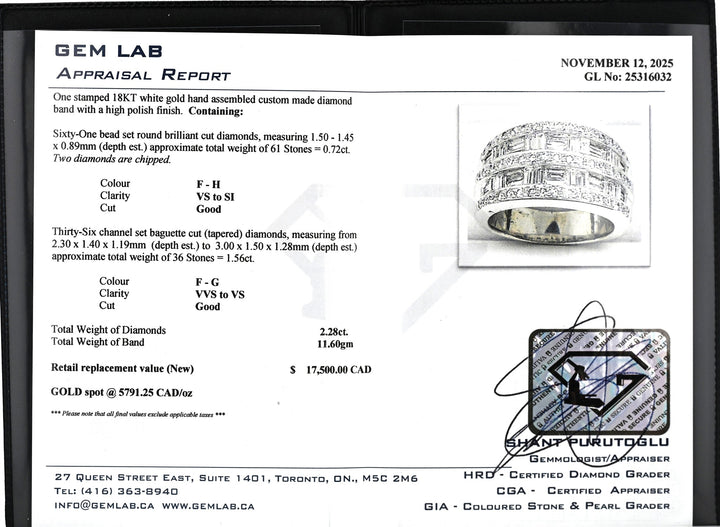 18KT White Gold 2.28ctw Diamond Estate Ring