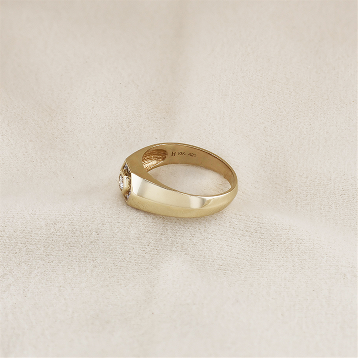 10K Yellow Gold 0.20ctw Diamond Estate Men's Ring