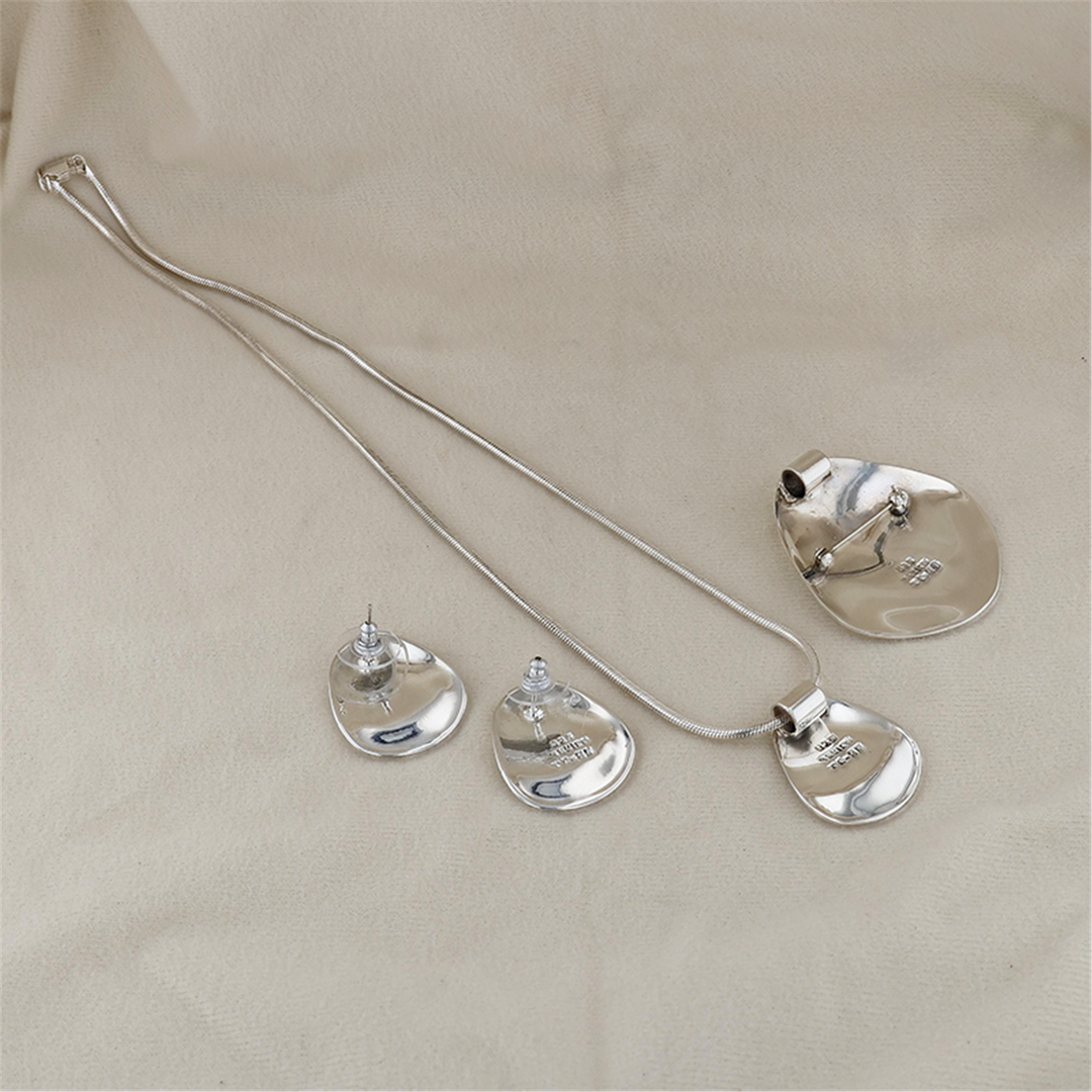 Sterling Silver Pendant, Earring & Brooch Set