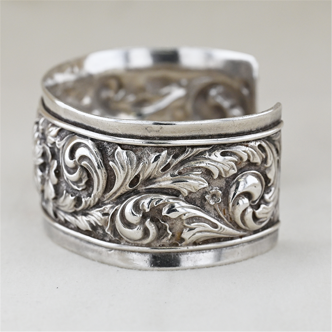 Sterling Silver Floral Cuff