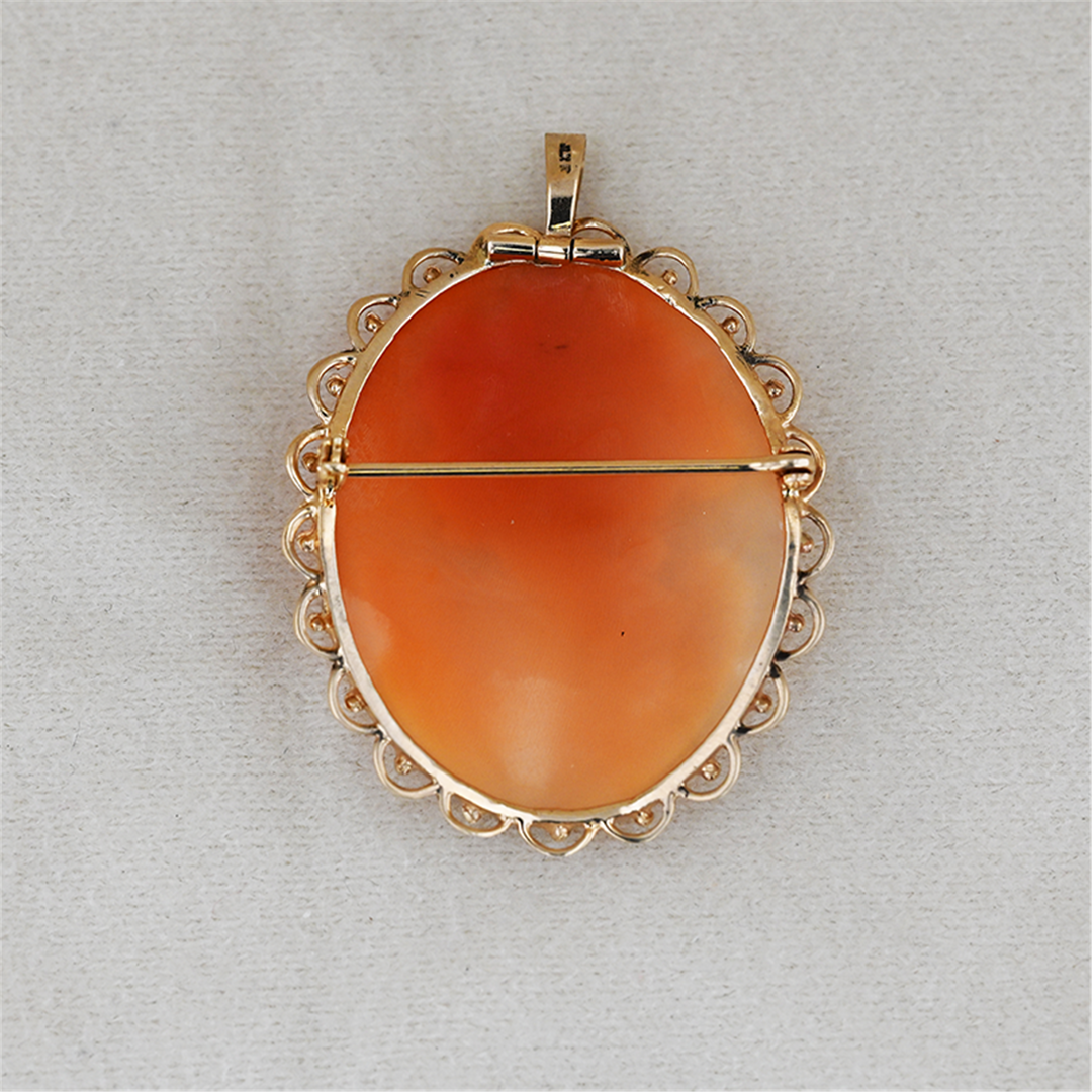 10K Yellow Gold Cameo Estate Pin