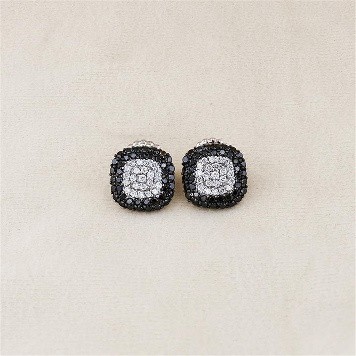 14K White Gold 2.50ctw Black & White Diamond EFFY Earrings