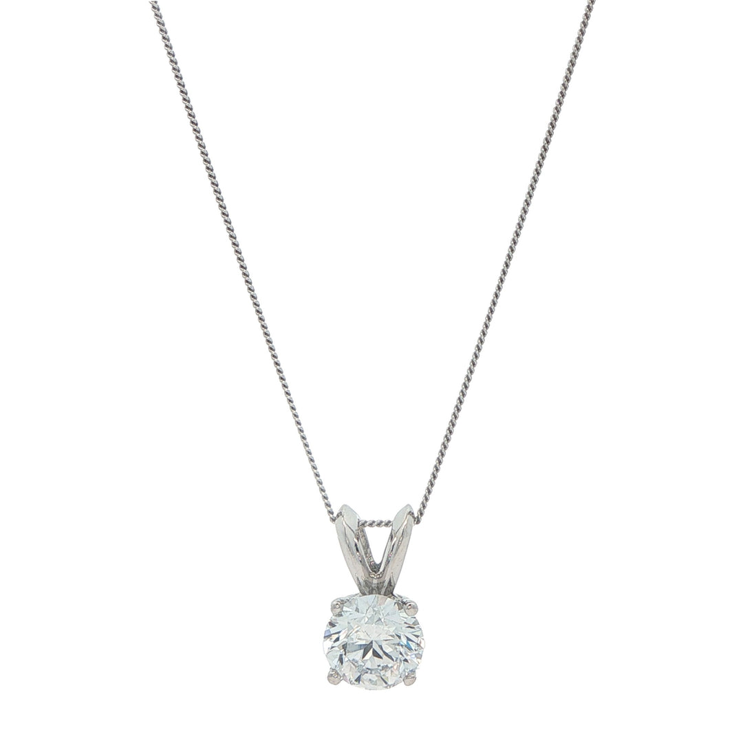 10K White Gold 1.05ctw Lab Grown Diamond 18" Necklace