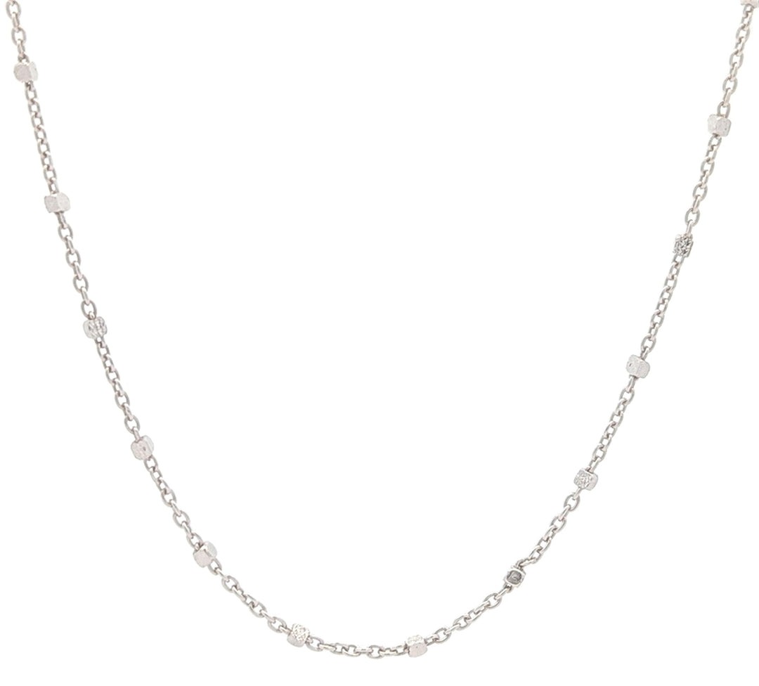 10KT White Gold Fancy Link 18" Chain