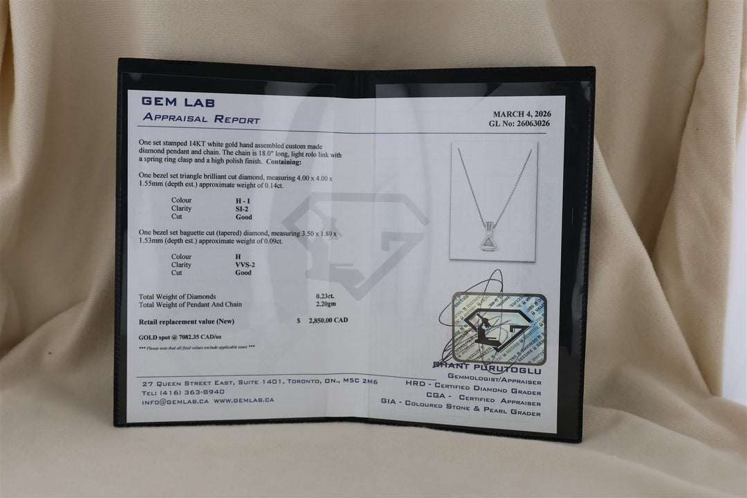 14K White Gold 0.23ctw Diamond 18" Necklace