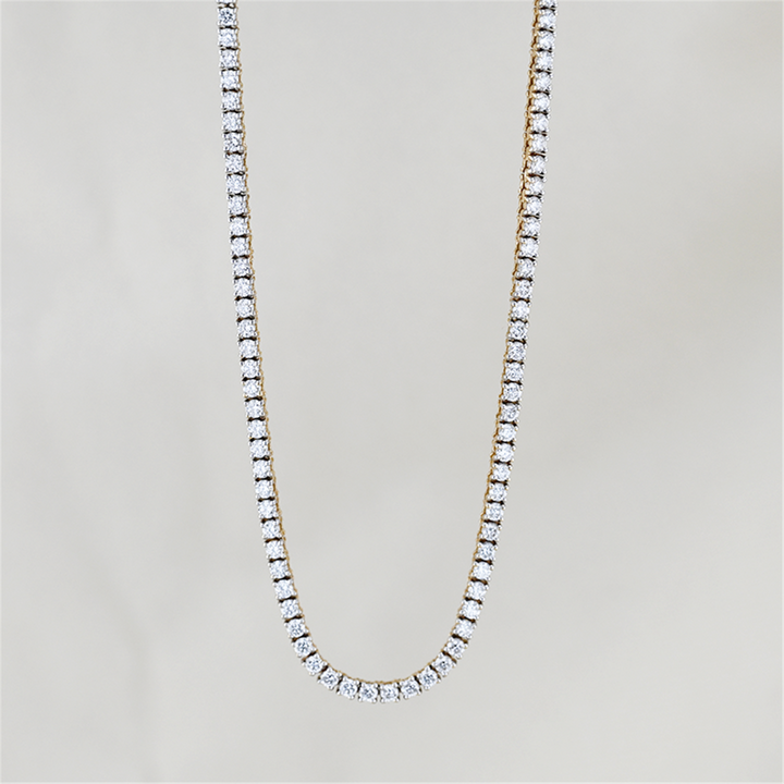 14K Yellow Gold Lab-Grown Tennis 18" Necklace