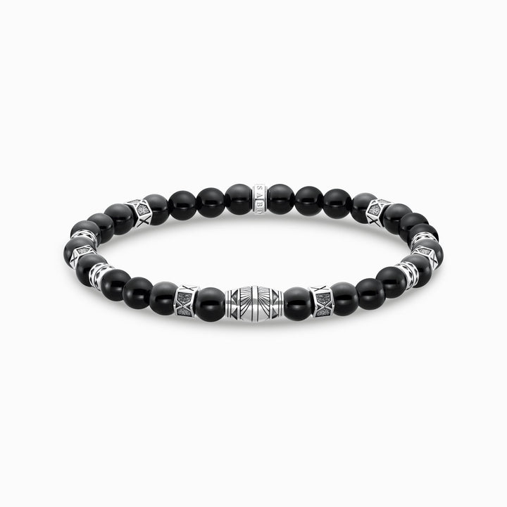Thomas Sabo Sterling Silver Black Onyx Bead Bracelet