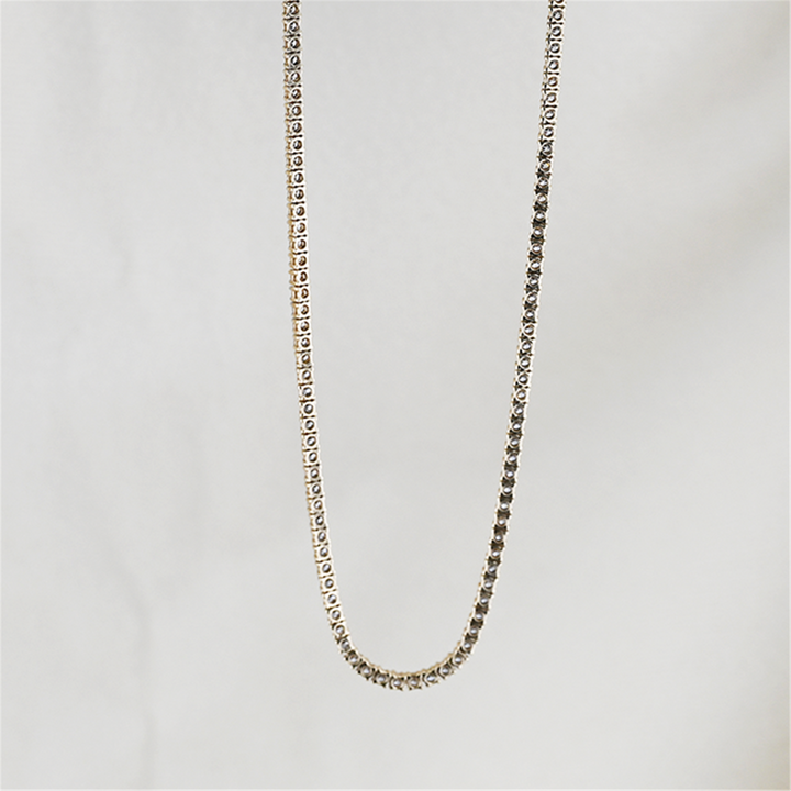 14K Yellow Gold Lab-Grown Tennis 18" Necklace