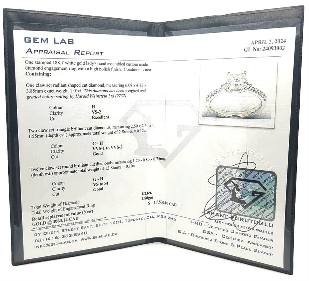 18KT White Gold 1.23ctw Diamond Engagement Ring