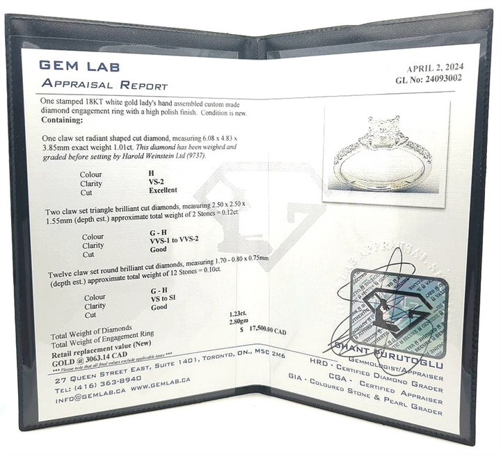 18KT White Gold 1.23ctw Diamond Engagement Ring