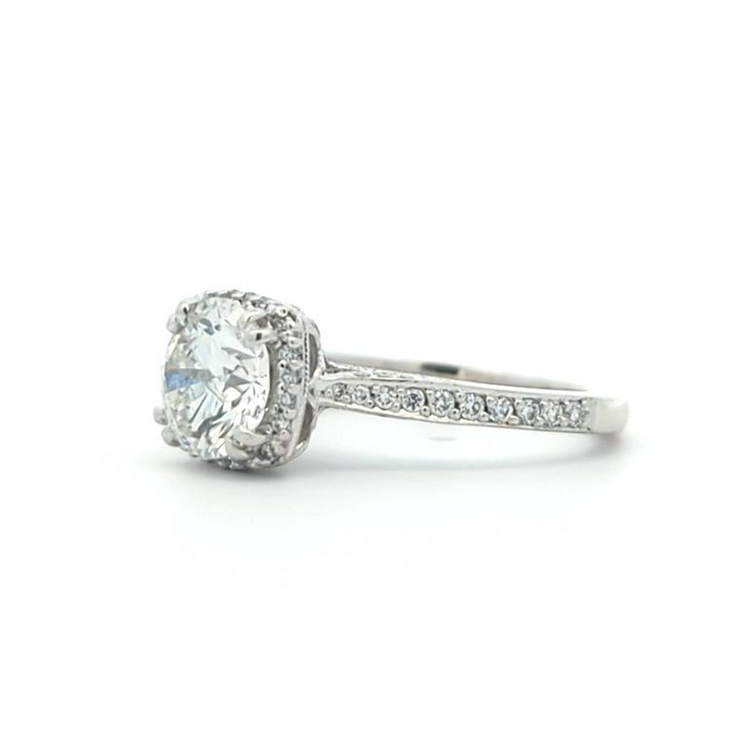 18KT White Gold 1.83ct "Tacori" Estate Engagement Ring and Matching Band