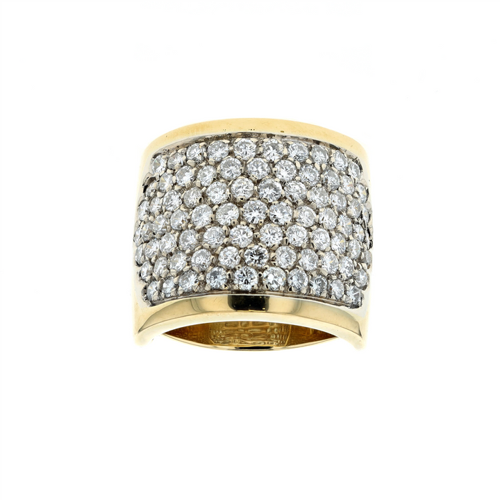 18KT Yellow and White Gold 2.14ctw Diamond Estate Cluster Ring