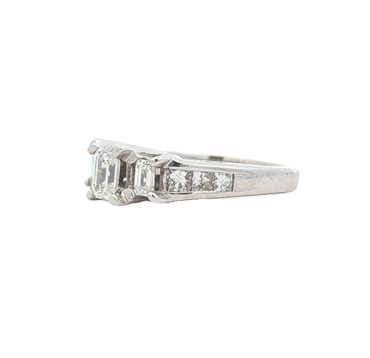 14KT White Gold 1.07ctw Diamond Estate Engagement Ring
