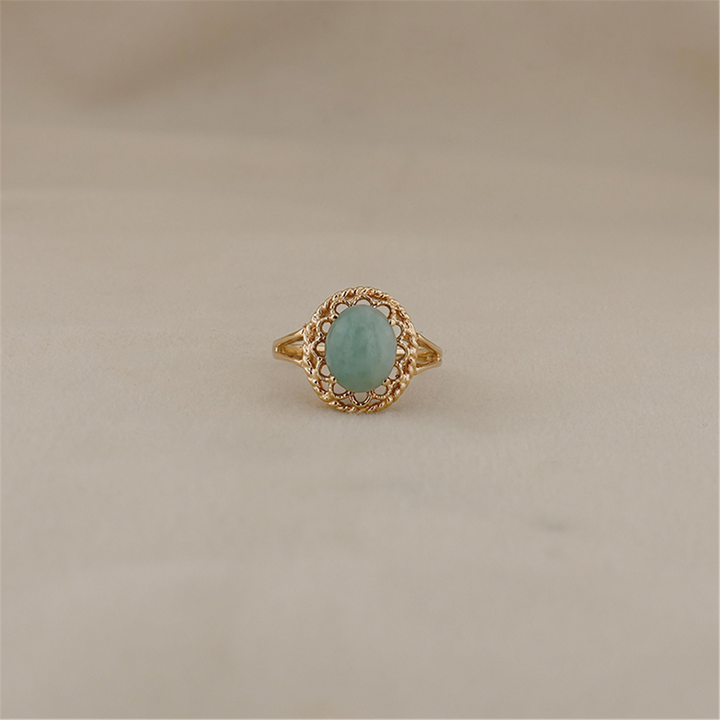 10K Yellow Gold Jade Estate Ring