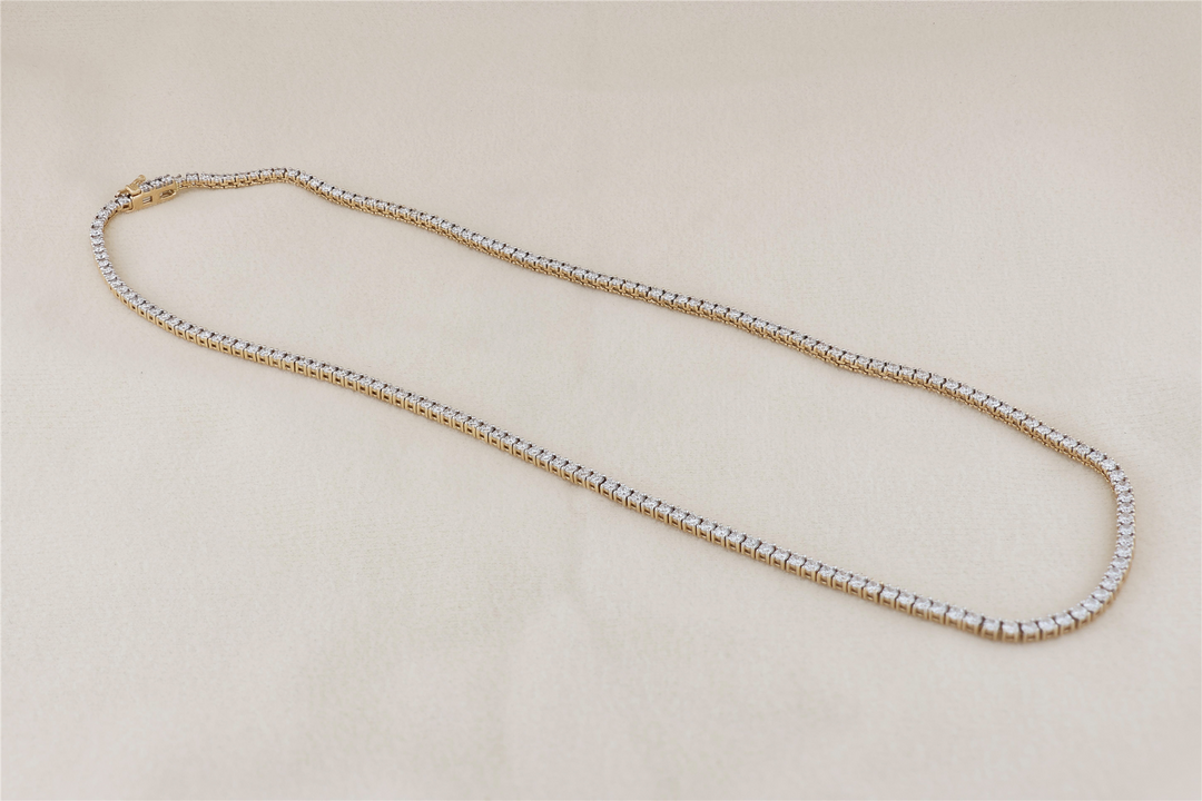 14K Yellow Gold Lab-Grown Tennis 18" Necklace