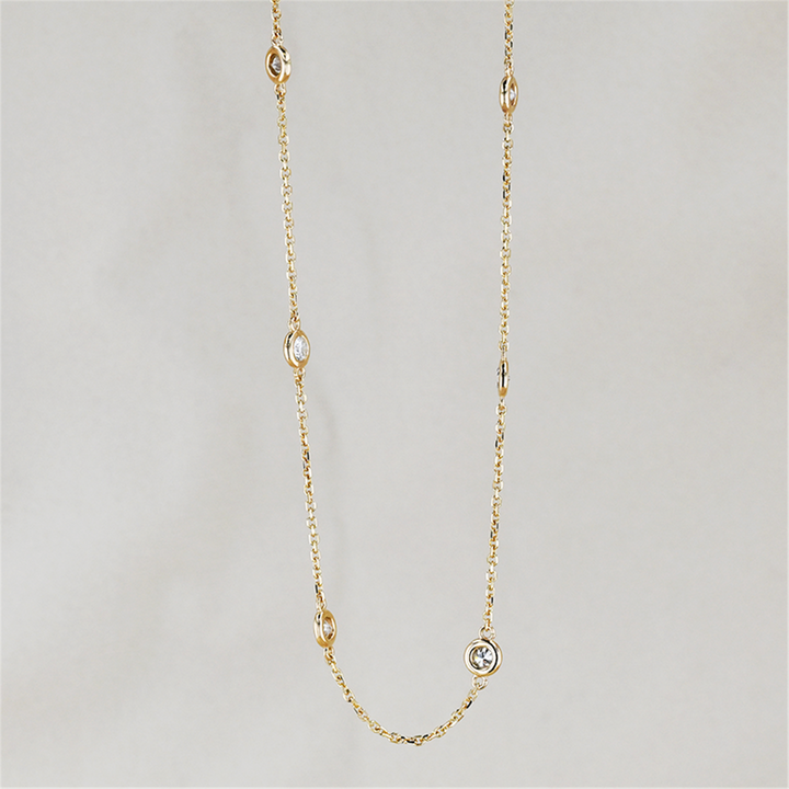 14KT 1.50ctw Diamond By The Yard 16+2" Estate Necklace