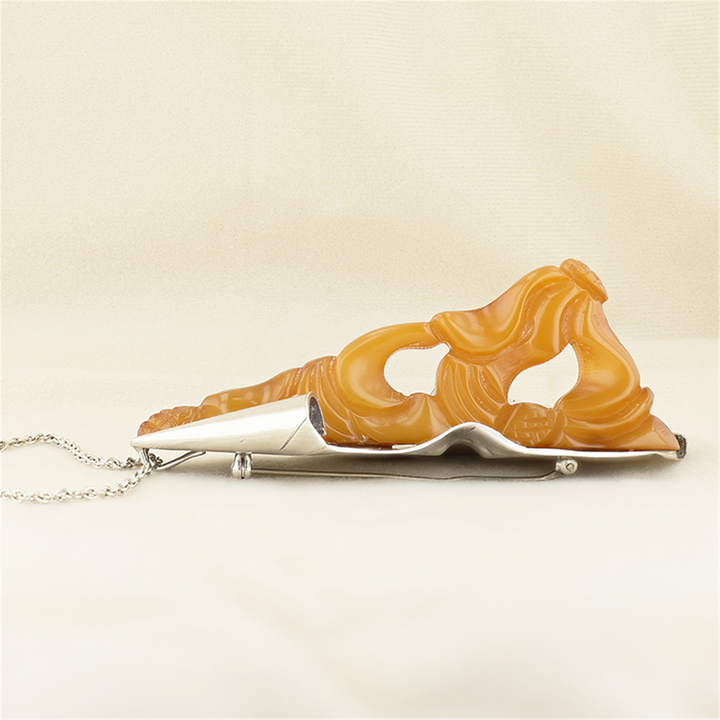 Sterling Silver Handmade Amber Sculpture
