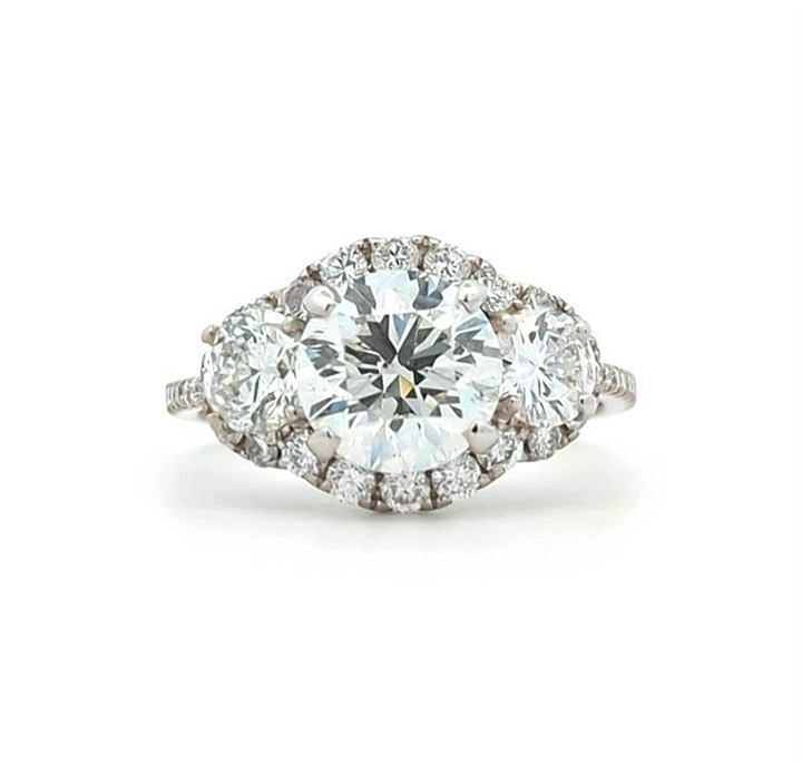 18KT White Gold 3.49ctw Diamond Estate Engagement Ring