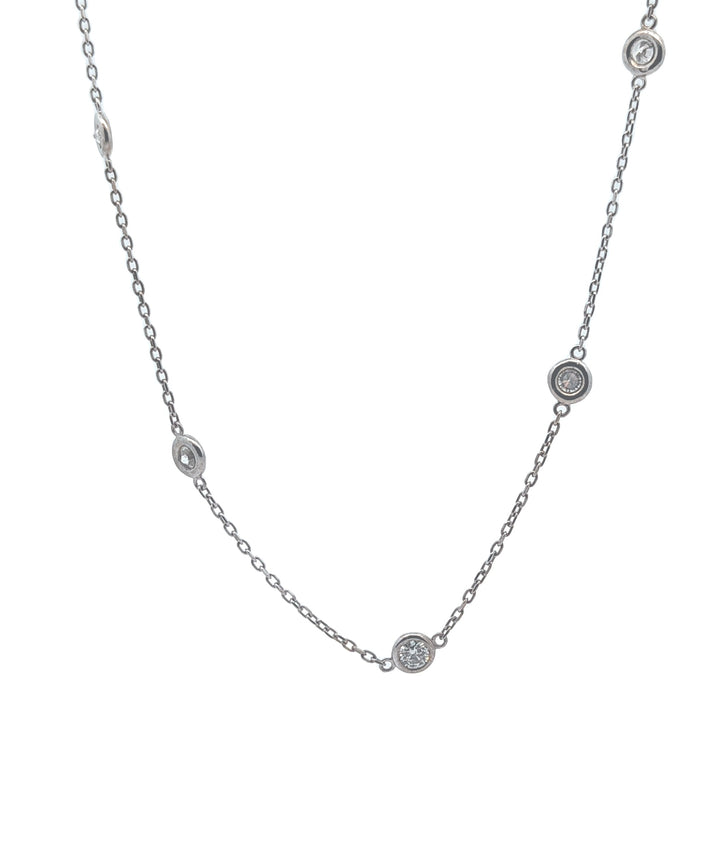 14KT White Gold 1.46ctw Diamond 16" Estate Necklace
