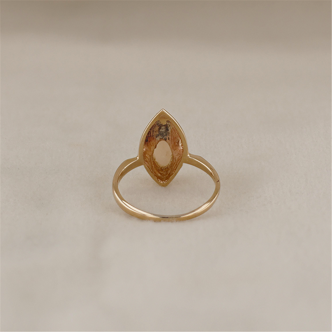 10K Yellow Gold Opal Blue Sapphire Estate Ring