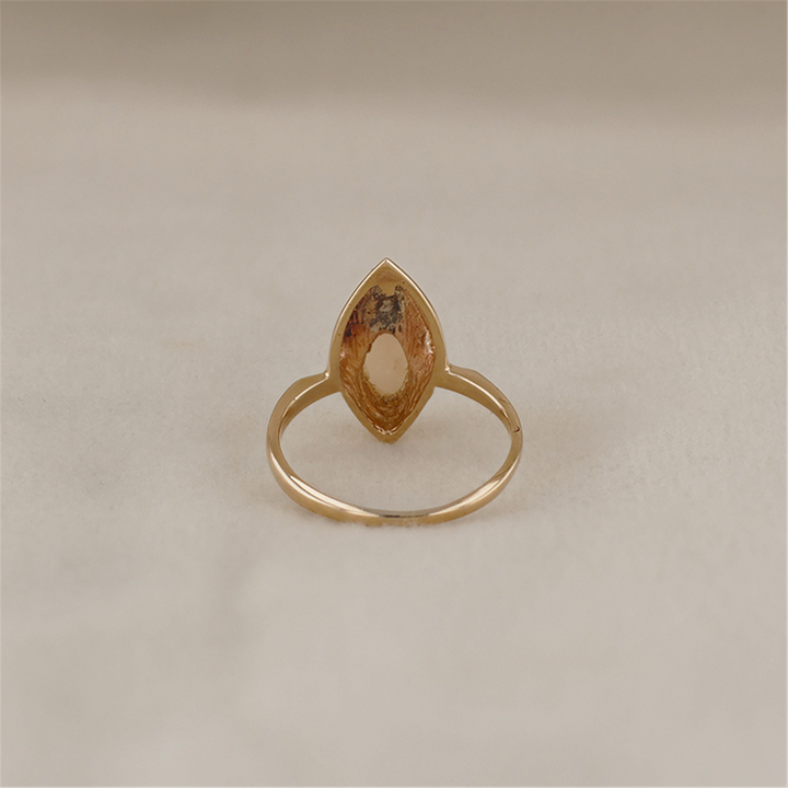 10K Yellow Gold Opal Blue Sapphire Estate Ring