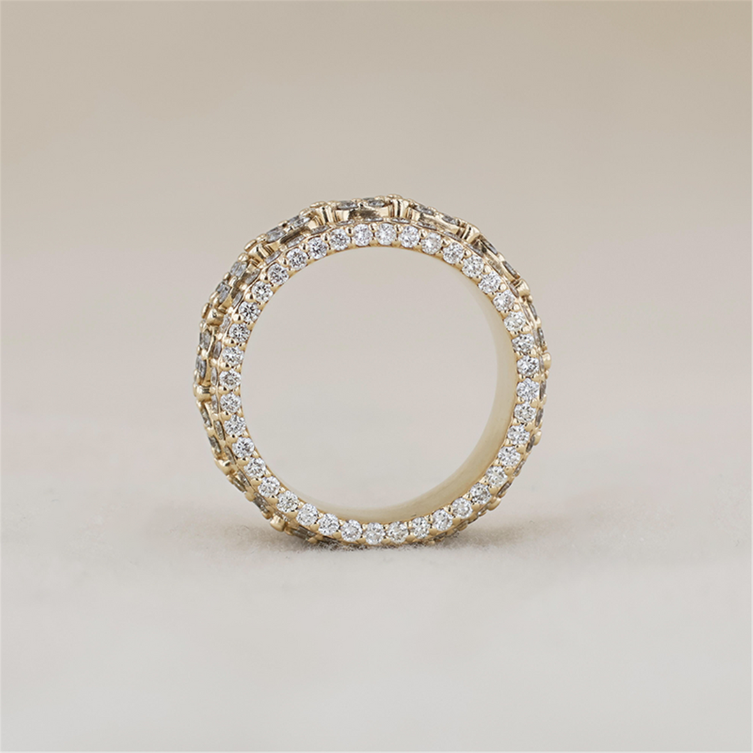 10K Yellow Gold 3.97ctw Diamond Spinner Eternity Band