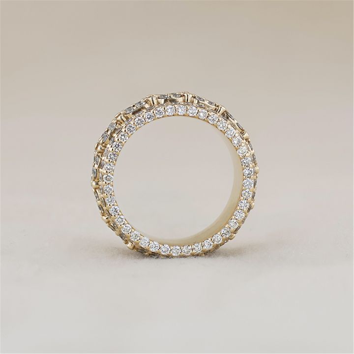 10K Yellow Gold 3.97ctw Diamond Spinner Eternity Band